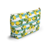 "Positano Lemons" Accessory Pouch w T-bottom Travel Bag - AMALFITANA STORE