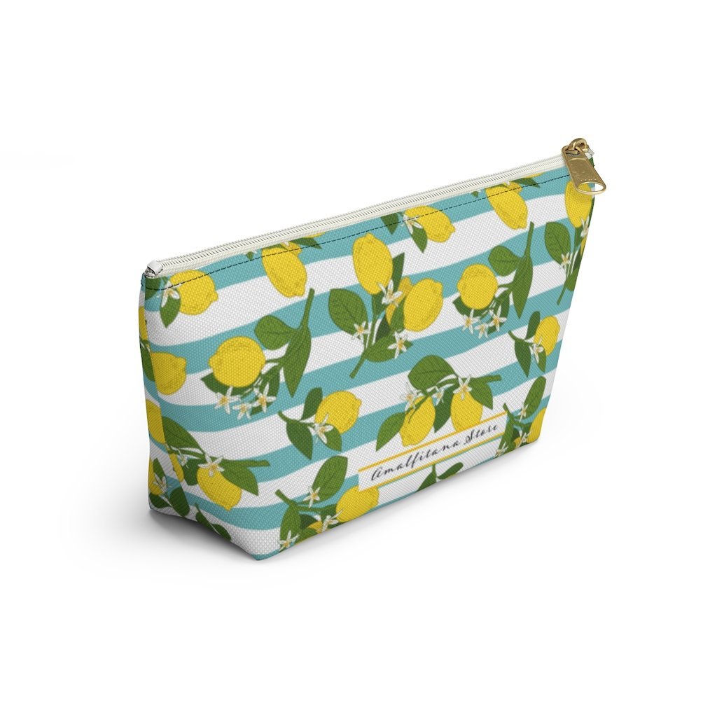 "Positano Lemons" Accessory Pouch w T-bottom Travel Bag - AMALFITANA STORE