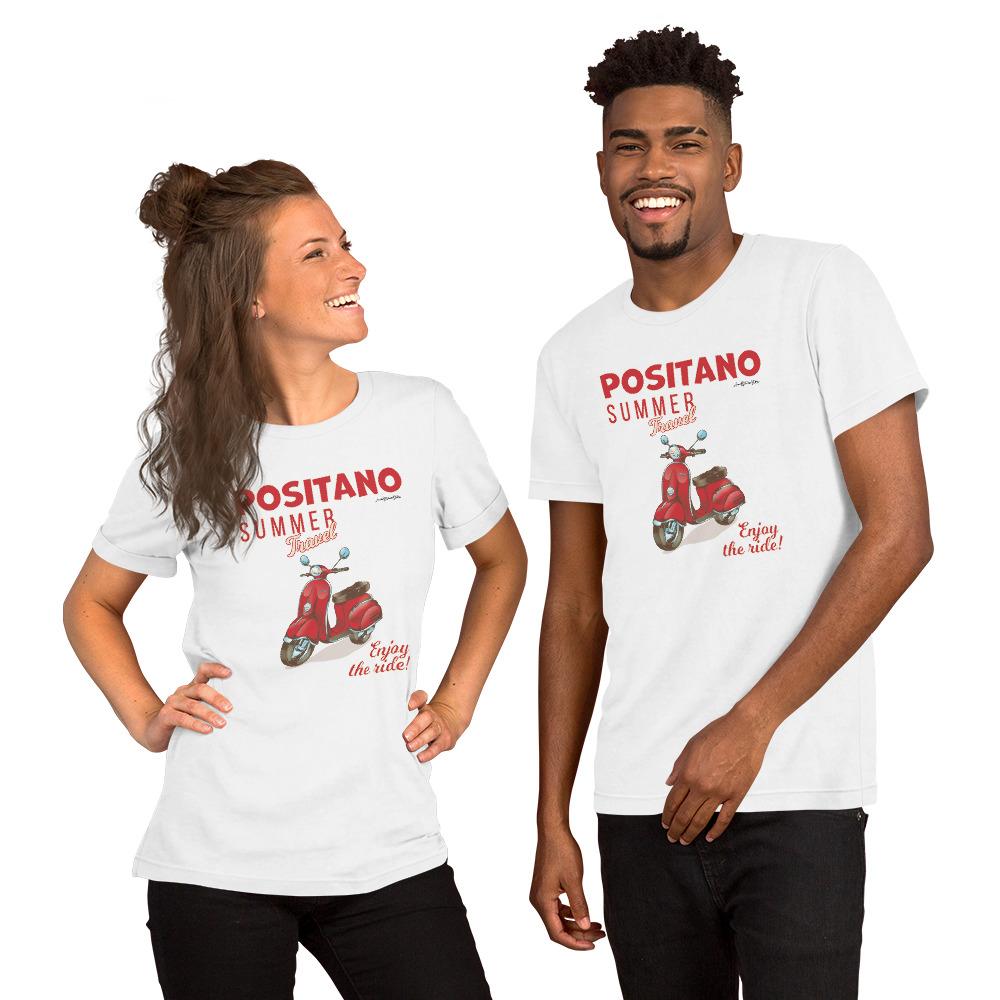 Positano Summer Travel Vespa Short-Sleeve Unisex T-Shirt Bella+Canvas - AMALFITANA STORE