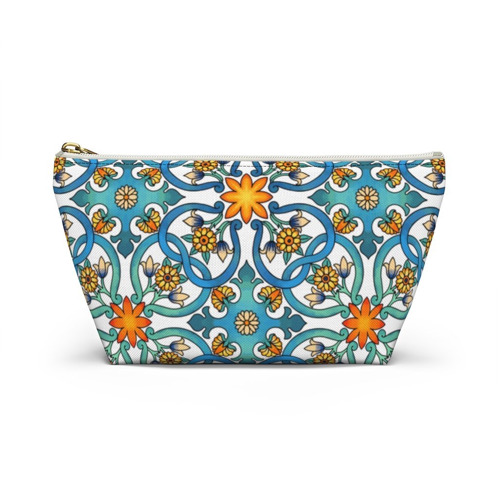 Positano Tiles Ceramic Travel Bag Accessory Pouch w T-bottom - AMALFITANA STORE