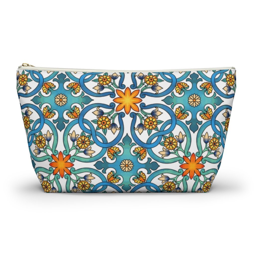 Positano Tiles Ceramic Travel Bag Accessory Pouch w T-bottom - AMALFITANA STORE