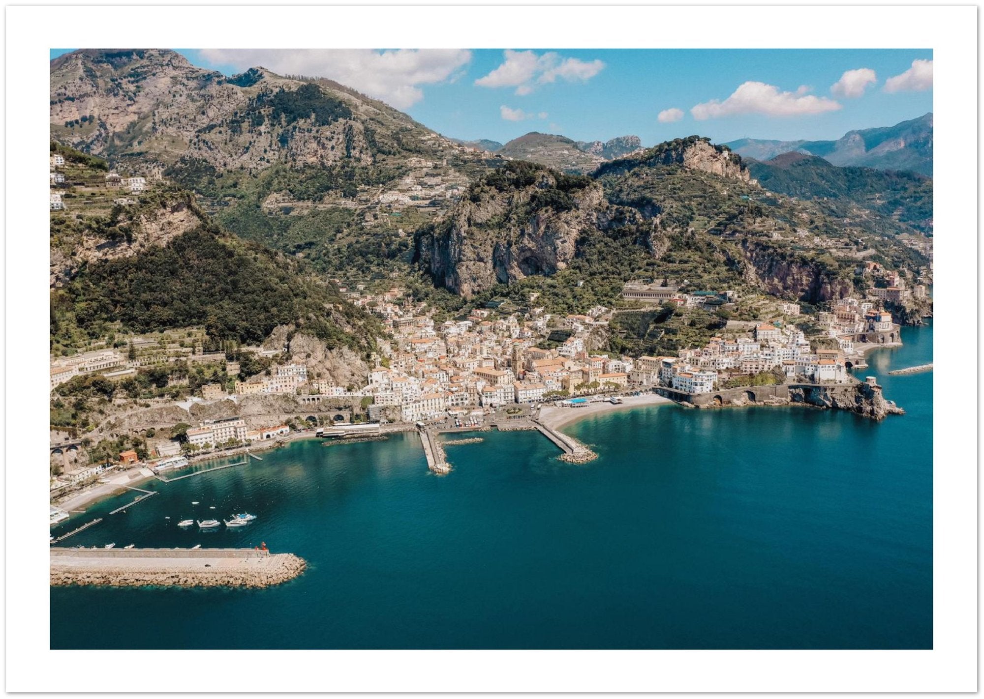 Amalfi by Drone Premium Semi-Glossy Paper Poster