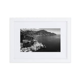 Amalfi & Clouds BW Matte Paper Framed Poster With Mat - AMALFITANA STORE