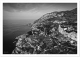 Amalfi Coast Aerial View  BW Premium Semi-Glossy Print