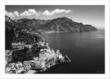 Amalfi Coast Aerial View B&W Premium Semi-Glossy Print