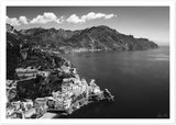 Amalfi Coast Aerial View B&W Premium Semi-Glossy Print