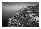 Amalfi Coast Aerial View  BW Premium Semi-Glossy Print