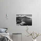 Amalfi Coast Aerial View B&W Premium Semi-Glossy Print