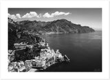 Amalfi Coast Aerial View B&W Premium Semi-Glossy Print