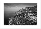 Amalfi Coast Aerial View  BW Premium Semi-Glossy Print
