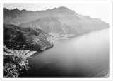 Amalfi Coast Aerial View B&W Semi-Glossy Print