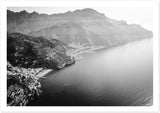Amalfi Coast Aerial View B&W Semi-Glossy Print