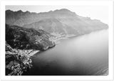Amalfi Coast Aerial View B&W Semi-Glossy Print