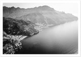 Amalfi Coast Aerial View B&W Semi-Glossy Print