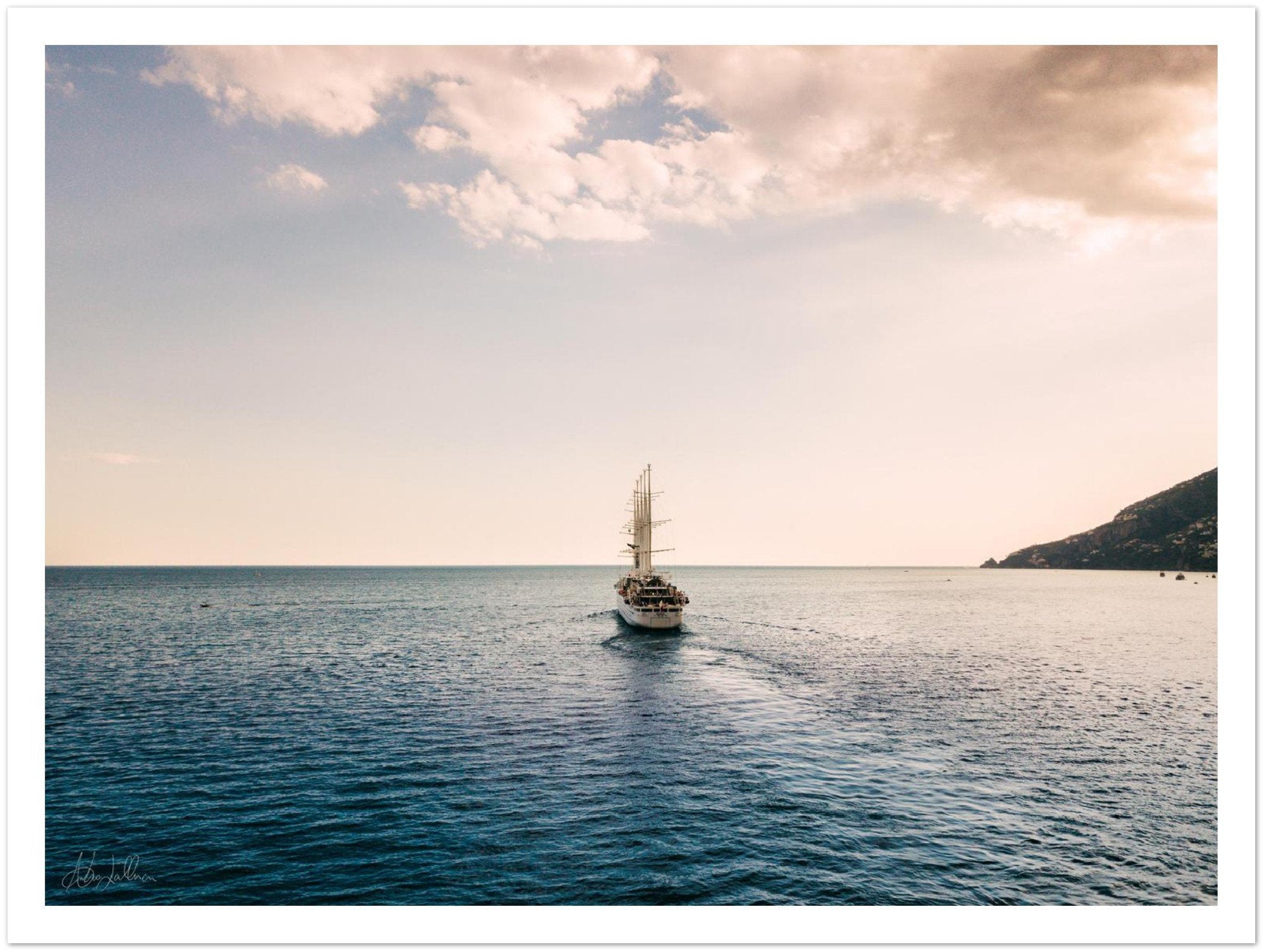 Amalfi Coast Sunset Cruise Premium Semi-Glossy Print