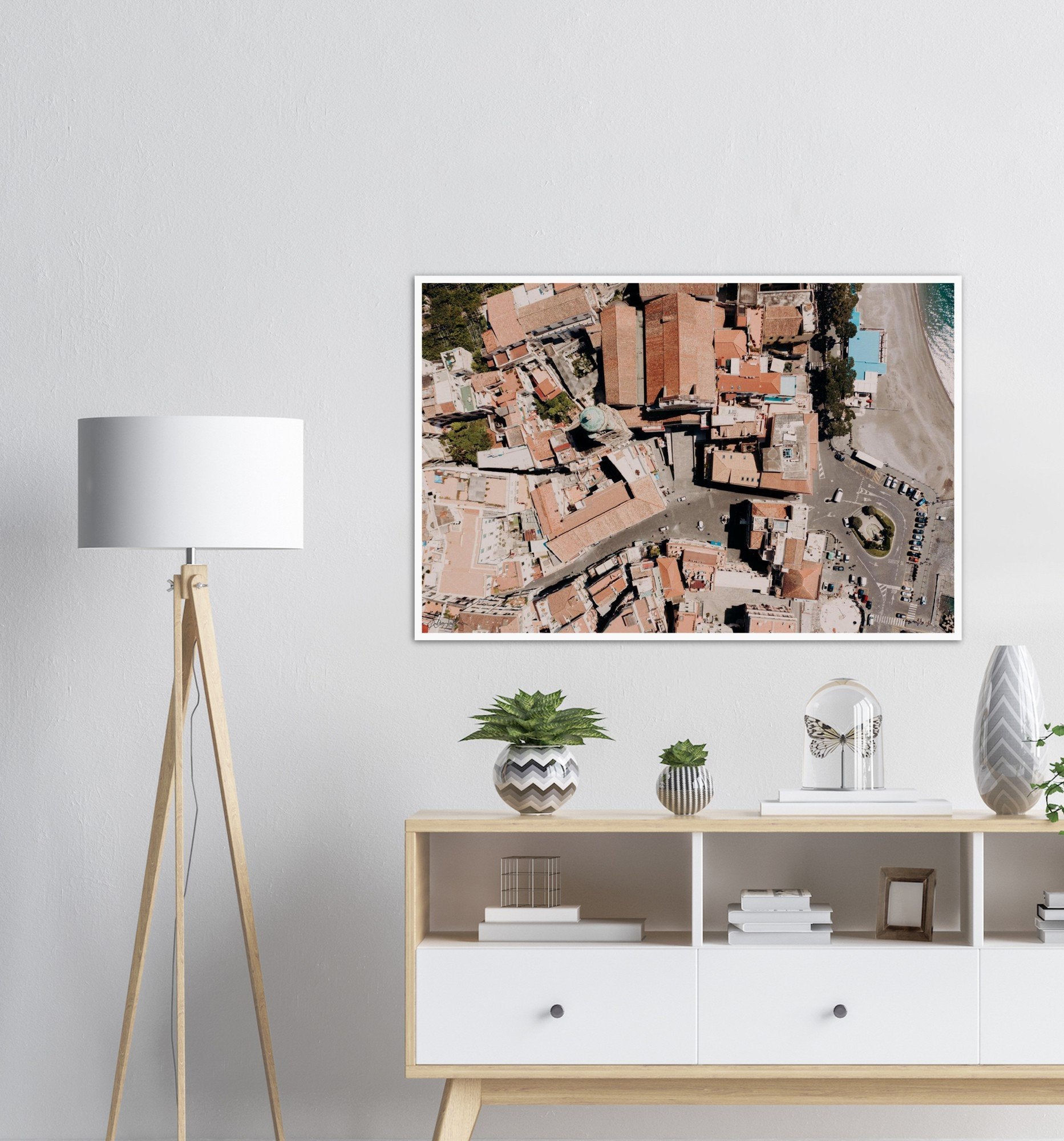 Amalfi Main Square Aerial View Premium Semi-Glossy Print