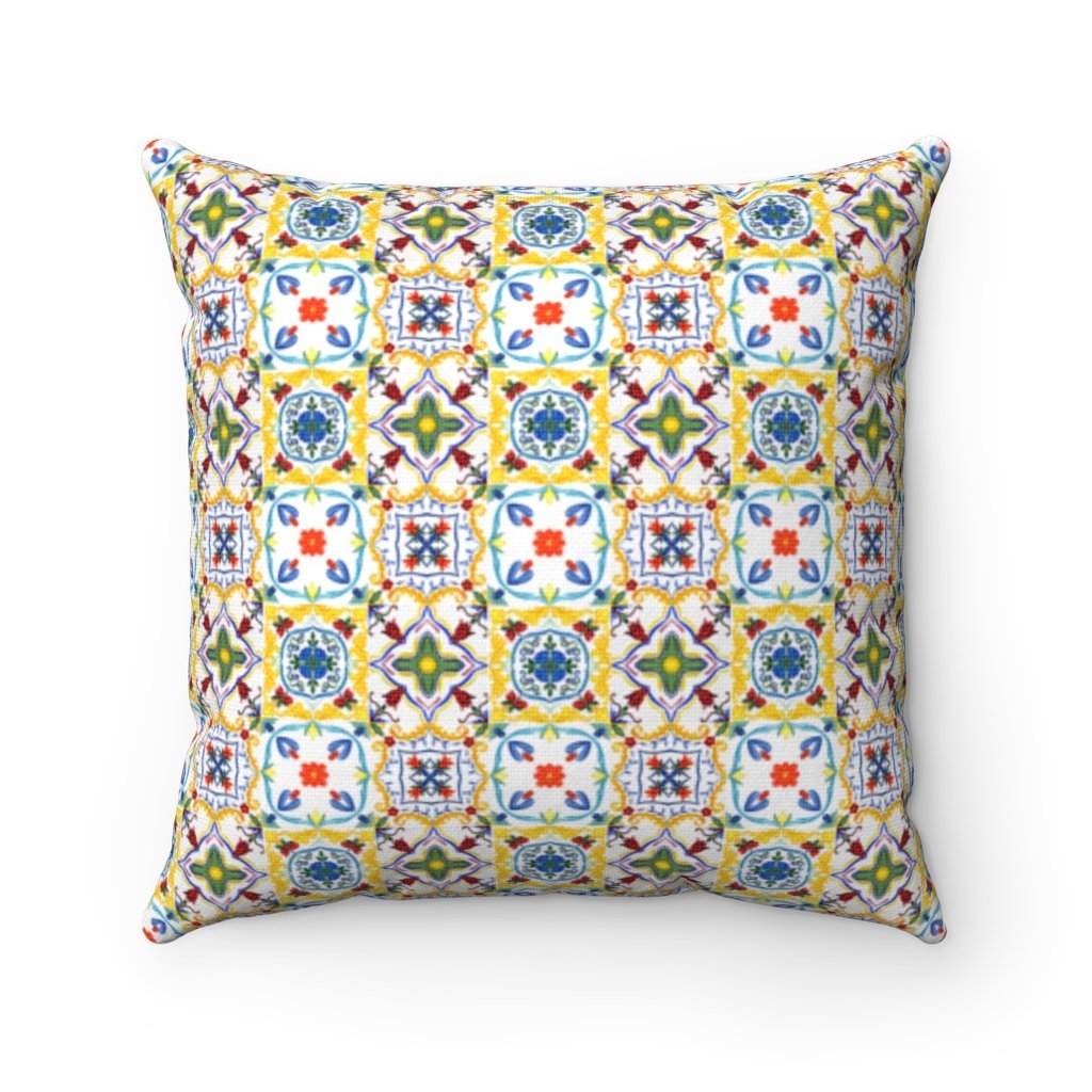 Amalfitan Tiles Spun Polyester Square Pillow - AMALFITANA STORE