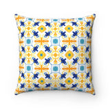Amalfitana Yellow Tiles Spun Polyester Square Pillow - AMALFITANA STORE