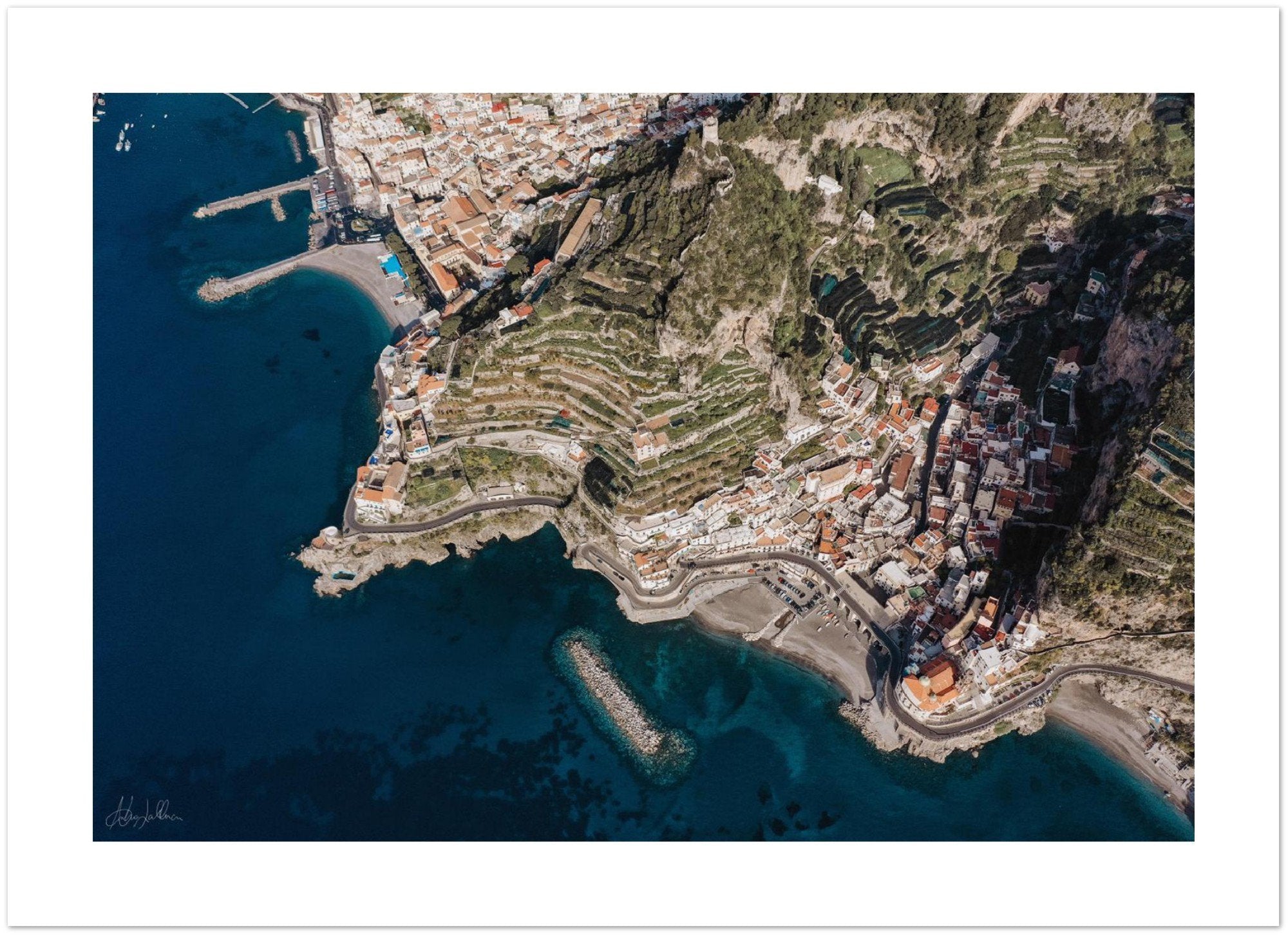 Atrani Aerial View Premium Semi-Glossy Print