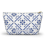 Blue Praiano Tiles Ceramic Travel Bag Accessory Pouch w T-bottom