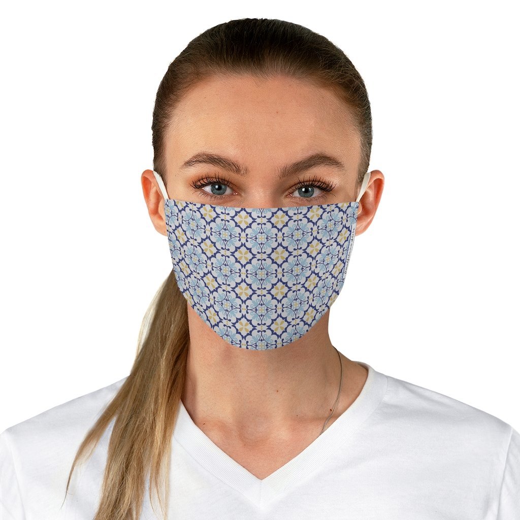 Capri Blu Tiles Fabric Face Mask - AMALFITANA STORE