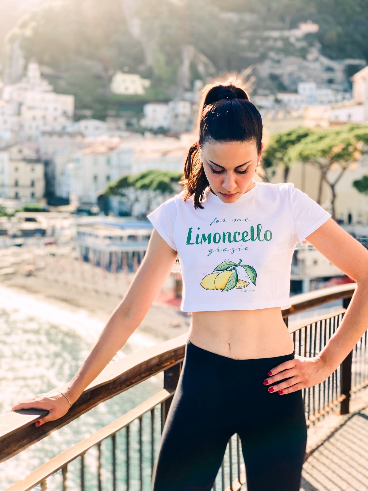 "For me Limoncello" Amalfi Coast Summer 2021 Organic Crop Top - AMALFITANA STORE