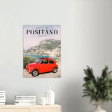 "La Dolce Vita" Fiat 500 in Positano Amalfi Coast Premium Semi-Glossy Print - AMALFITANA STORE
