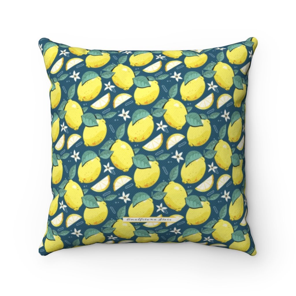 Lemons Amalfitana Spun Polyester Square Pillow Case 16x16" - AMALFITANA STORE