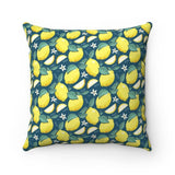 Lemons Amalfitana Style Faux Suede Square Pillow 16x16