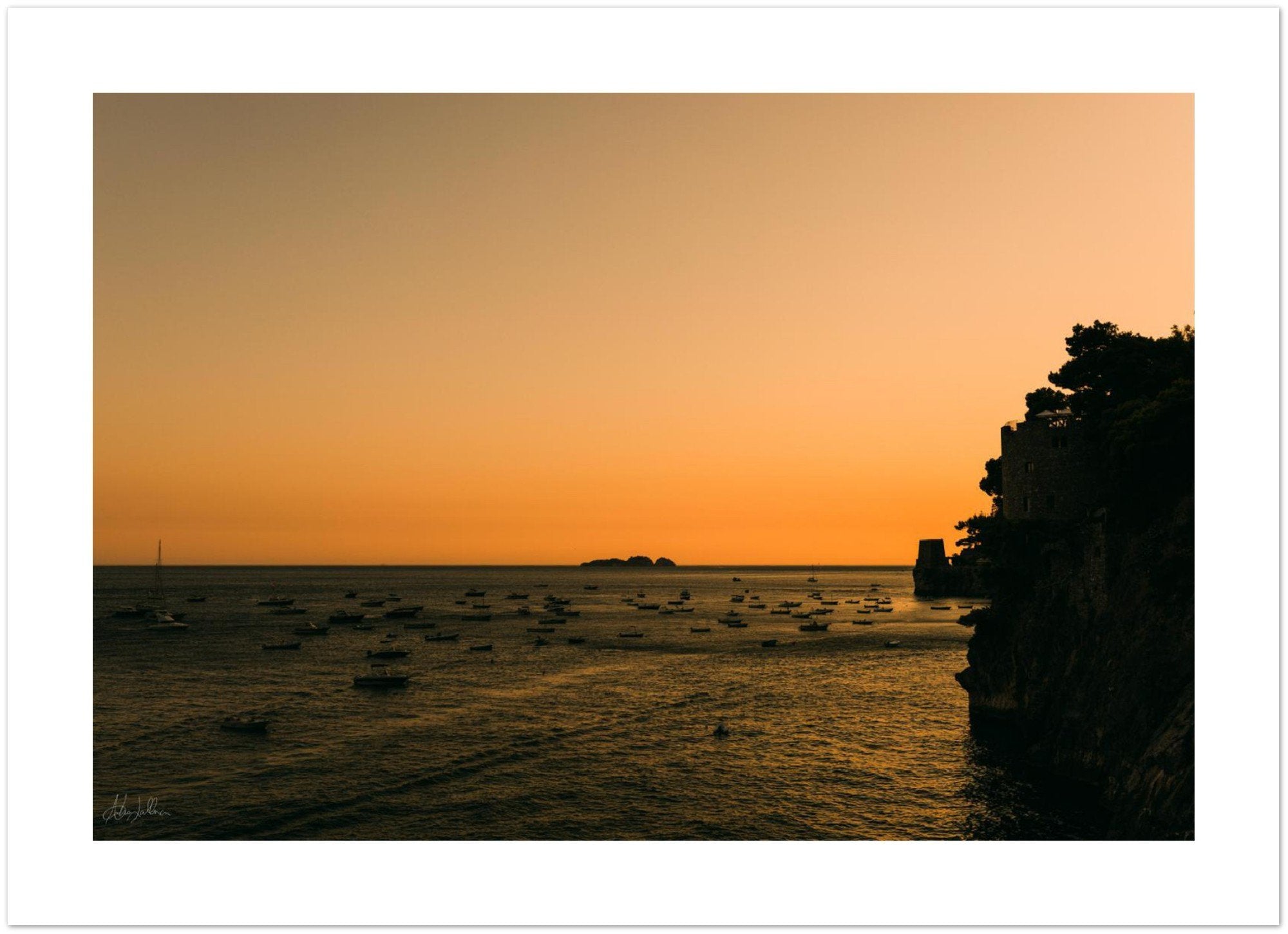 "Li Galli" Sunset in Positano Premium Semi-Glossy Print