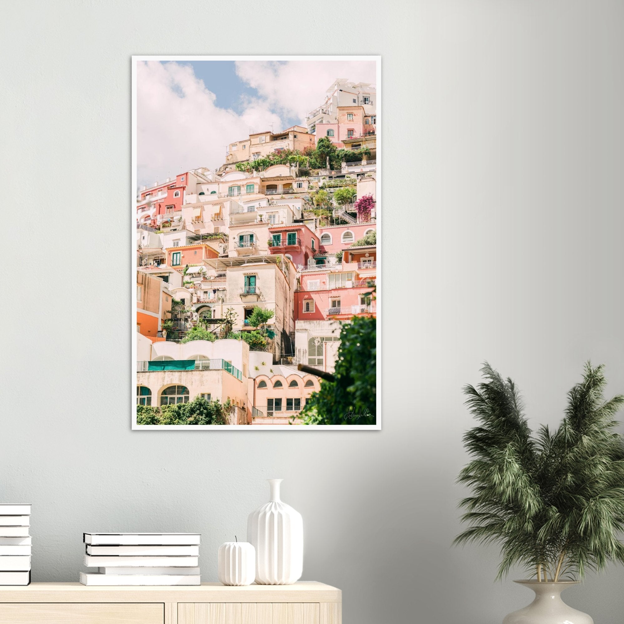 Positano Buildings Premium Semi-Glossy Print
