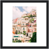 Positano Buildings - Wooden Framed Print