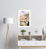 Positano Buildings - Wooden Framed Print