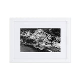 Positano Cliff BW Matte Paper Framed Poster With Mat - AMALFITANA STORE
