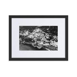 Positano Cliff BW Matte Paper Framed Poster With Mat