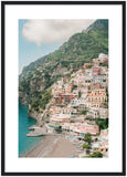 Positano "Cliff Side" Wooden Framed Print