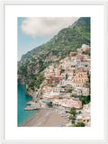 Positano "Cliff Side" Wooden Framed Print