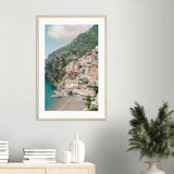 Positano "Cliff Side" Wooden Framed Print