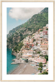 Positano "Cliff Side" Wooden Framed Print