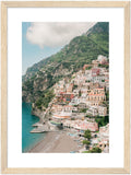 Positano "Cliff Side" Wooden Framed Print