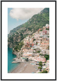 Positano "Cliff Side" Wooden Framed Print