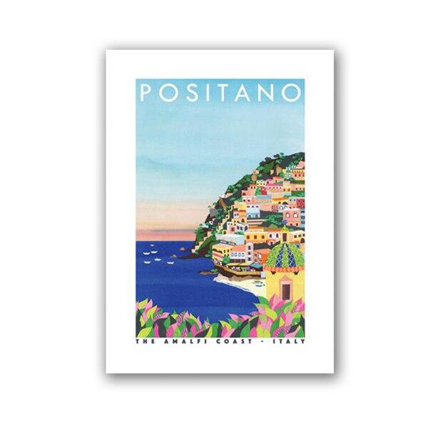 Positano Landscape Amalfi Coast Colorful Wall Art - AMALFITANA STORE