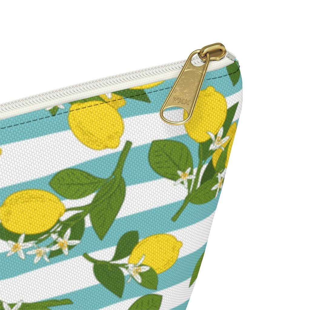 "Positano Lemons" Accessory Pouch w T-bottom Travel Bag - AMALFITANA STORE