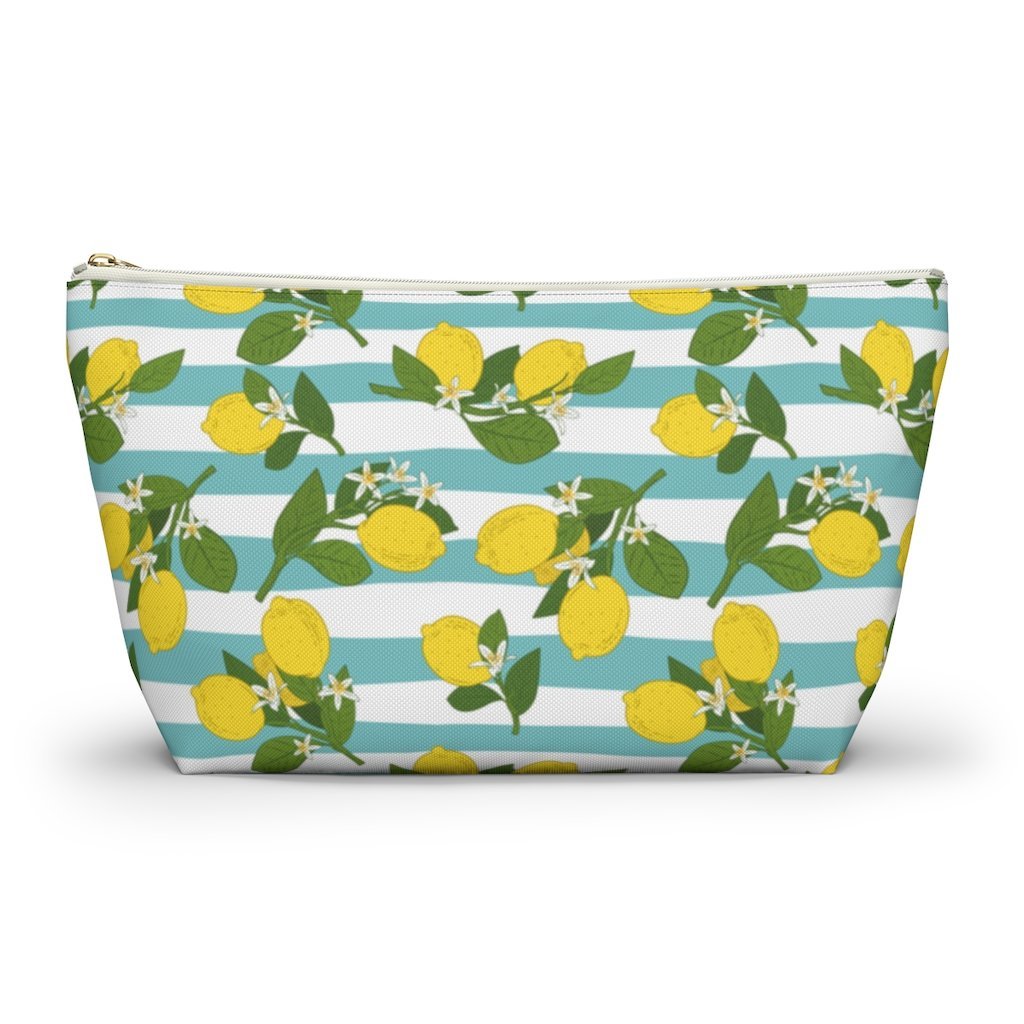 "Positano Lemons" Accessory Pouch w T-bottom Travel Bag - AMALFITANA STORE