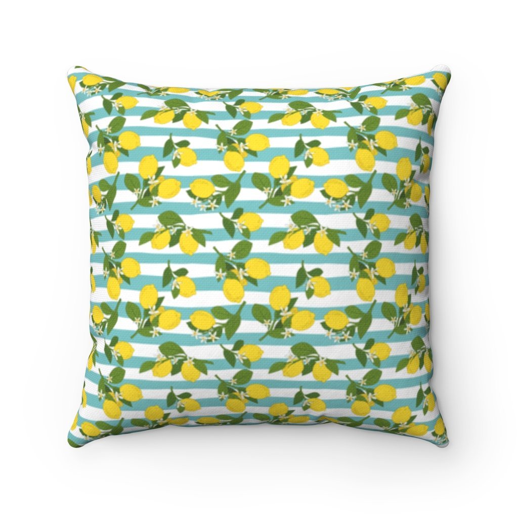 Positano Lemons Spun Polyester Square Pillow 16x16" - AMALFITANA STORE