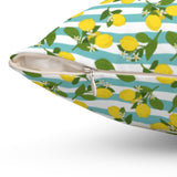 Positano Lemons Spun Polyester Square Pillow Case 16x16" - AMALFITANA STORE