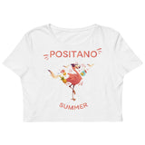 "Positano" Summer Flamingo Organic Crop Top - AMALFITANA STORE