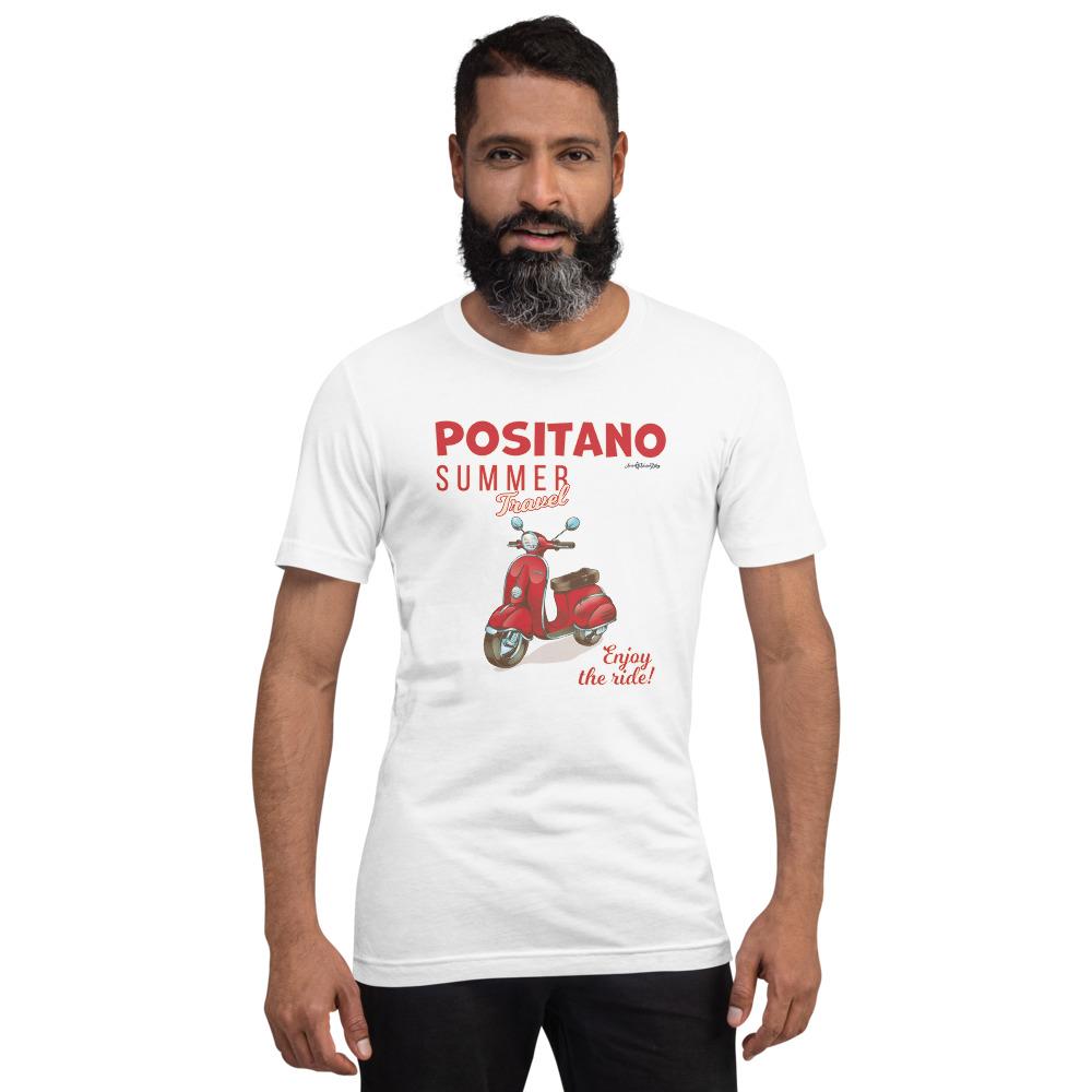 Positano Summer Travel Vespa Short-Sleeve Unisex T-Shirt Bella+Canvas - AMALFITANA STORE