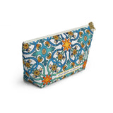 Positano Tiles Ceramic Travel Bag Accessory Pouch w T-bottom - AMALFITANA STORE