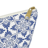 Praiano Blue Tiles Ceramic Accessory Pouch w T-bottom Travel Bag - AMALFITANA STORE